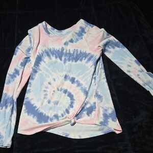 No Boundaries Tie-Dye Long Sleeve Top - Pink and Blue